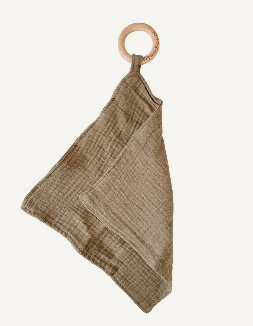 Muslin Teething Ring Flax