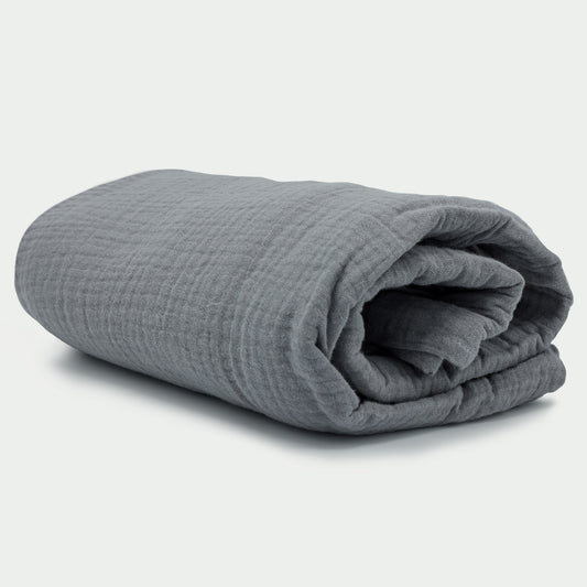 Muslin Swaddle Blanket | Steel Blue