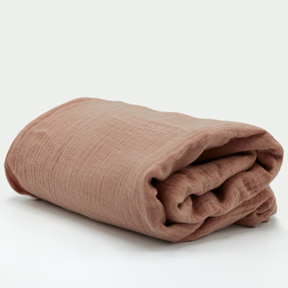 Muslin Swaddle Blanket | Peach