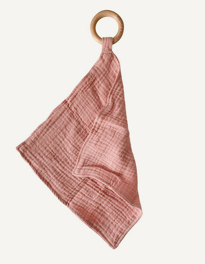 Muslin Teething Ring Blush