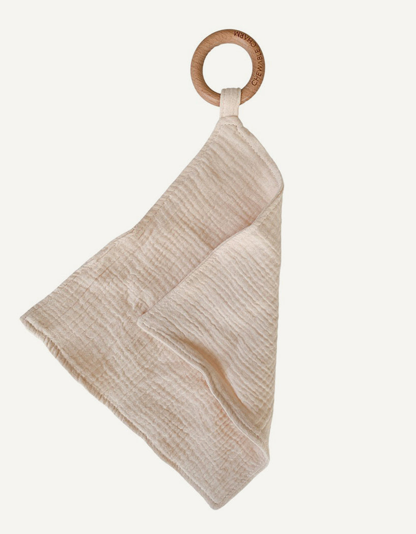 Muslin Teething Ring Ivory