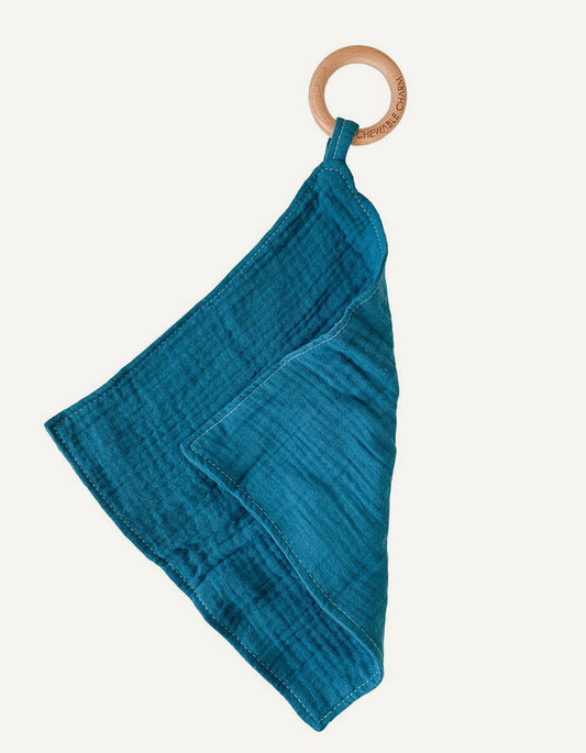 Muslin Teething Ring Indigo