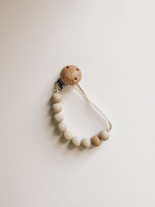 Pacifier Clip - Speckled Oat