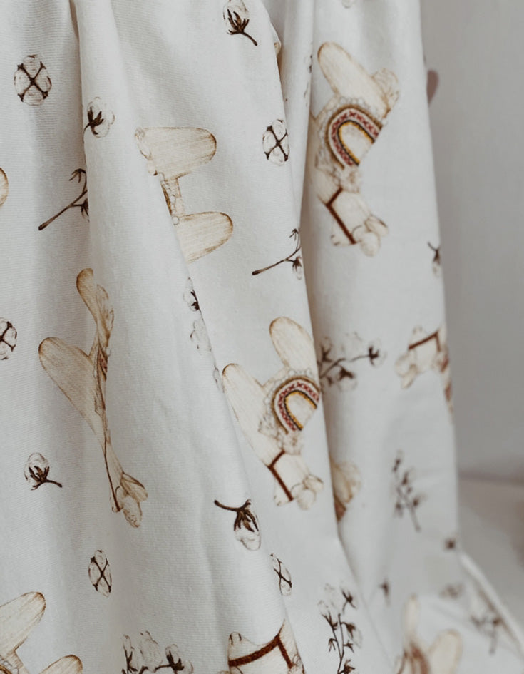 Jersey Cotton Baby Blanket Llama