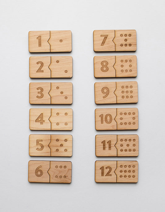 Wooden Number & Domino Match Puzzle