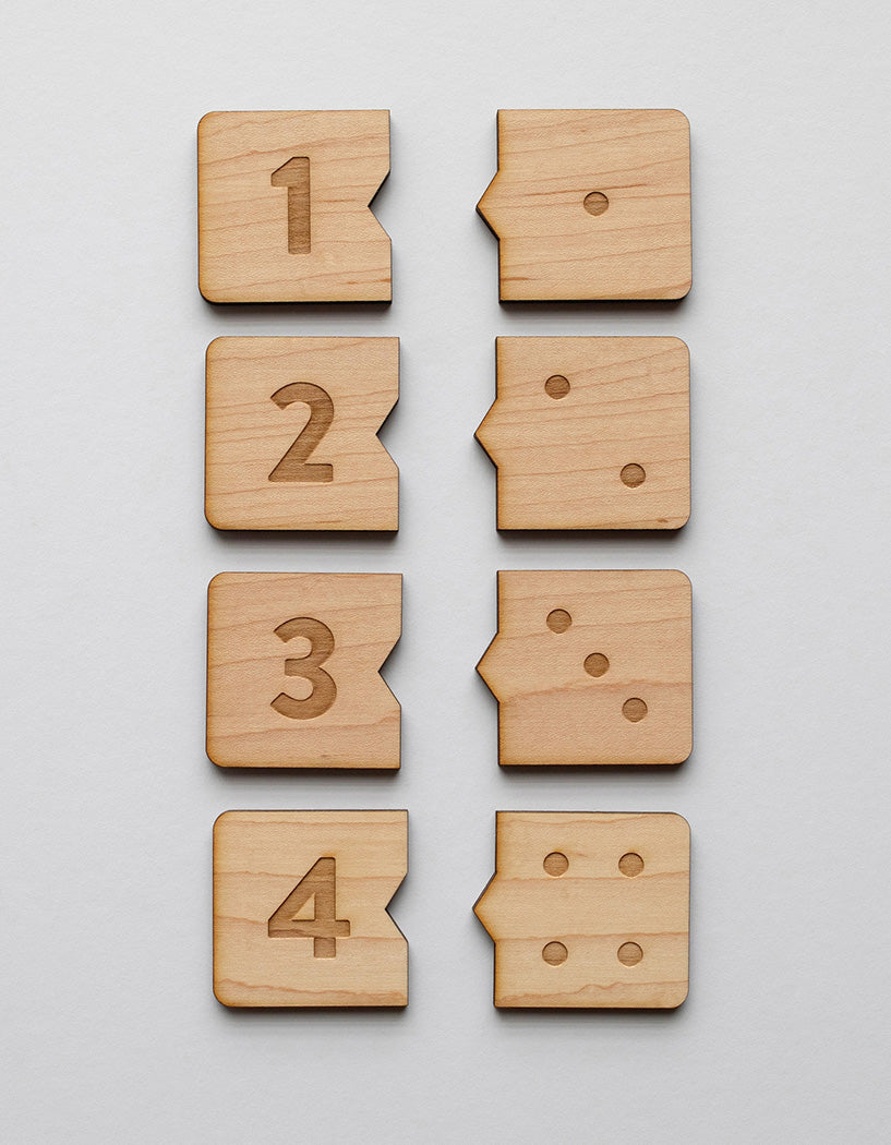 Wooden Number & Domino Match Puzzle