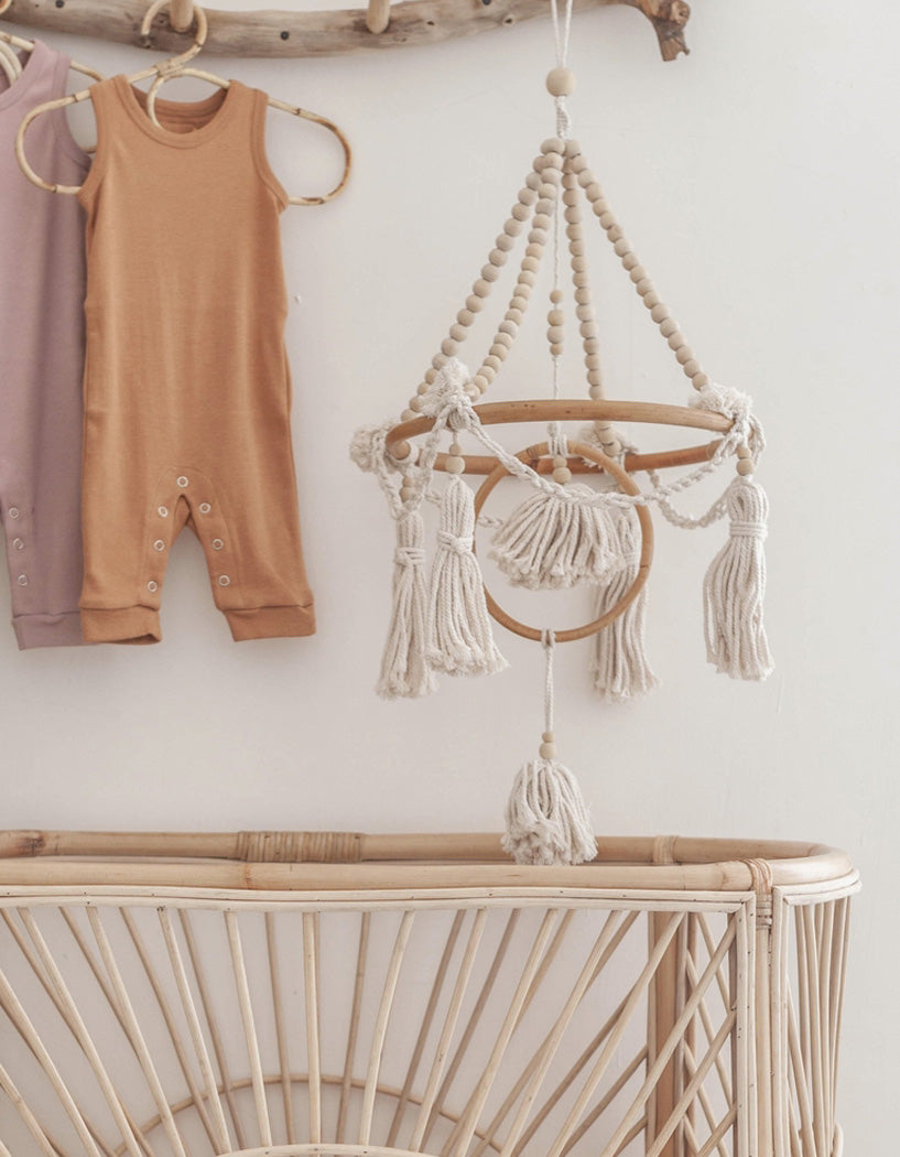Beaded Natural Baby Mobile